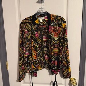 H&M Coachella Black and Yellow Patterned Jacket